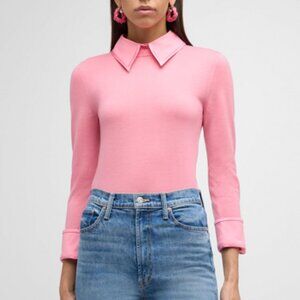 NWT! Alice and Olivia Collared Sweater in Cherry Blossom - Size Small